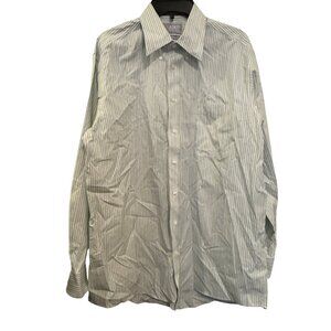 Stafford Reserve Mens button down Cotton Striped Dress Shirt Size 16 34/35